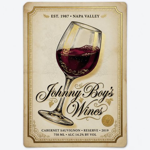Johnny Boy's Wines label